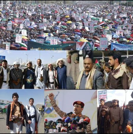 خروج مليوني بالعاصمة صنعاء في مسيرة وفاء يمن الأنصار لغزة الأحرار